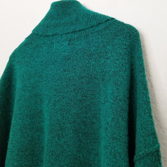 Anthropologie Larissa Turtleneck Tunic Sweater S Pullover Green Side Slit Chunky - Picture 12 of 16